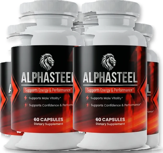 AlphaSteel 6 bottles, 360 capsules, black and red labels